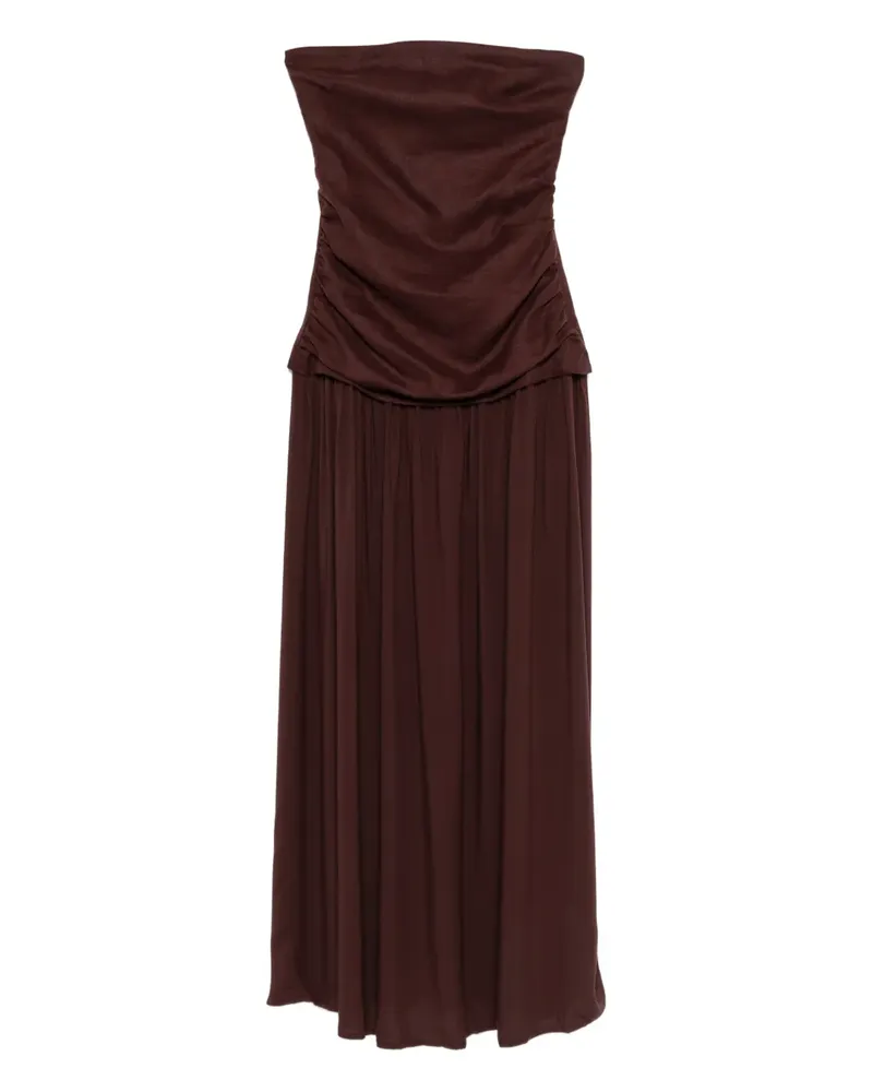 Faithfull The Brand Tali ruched strapless dress - Braun Braun