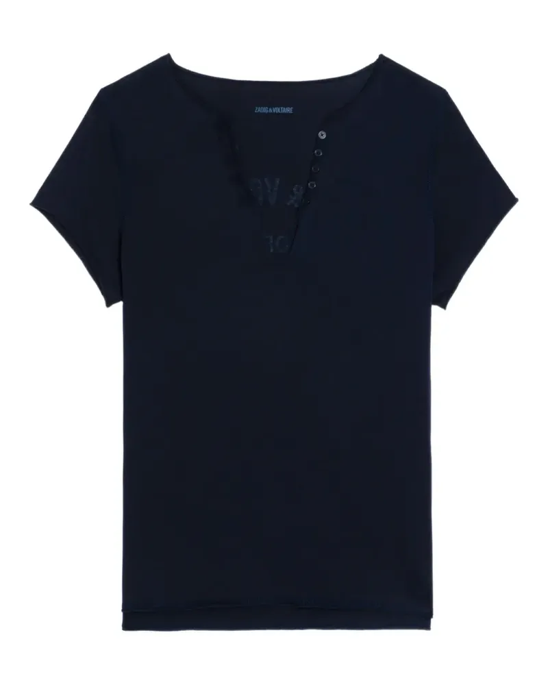Zadig & Voltaire button graphic T-shirt - Blau Blau