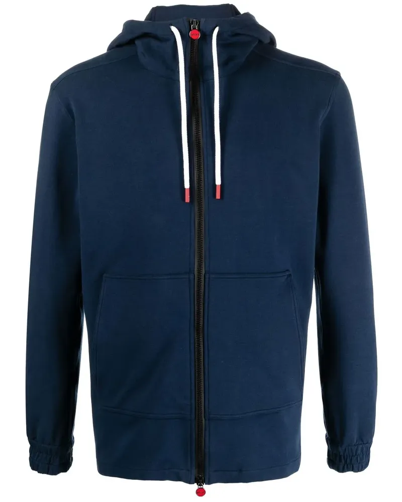 Kiton Kapuzenjacke mit Kordelzug - Blau Blau