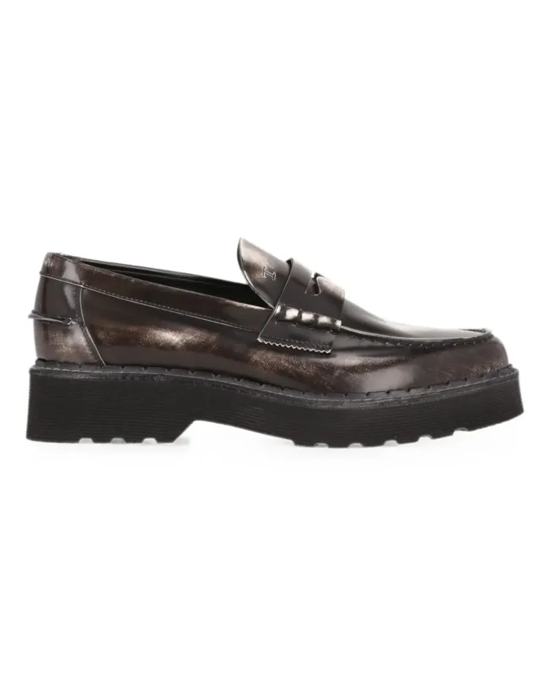 TOD'S leather penny loafers - Grau Grau