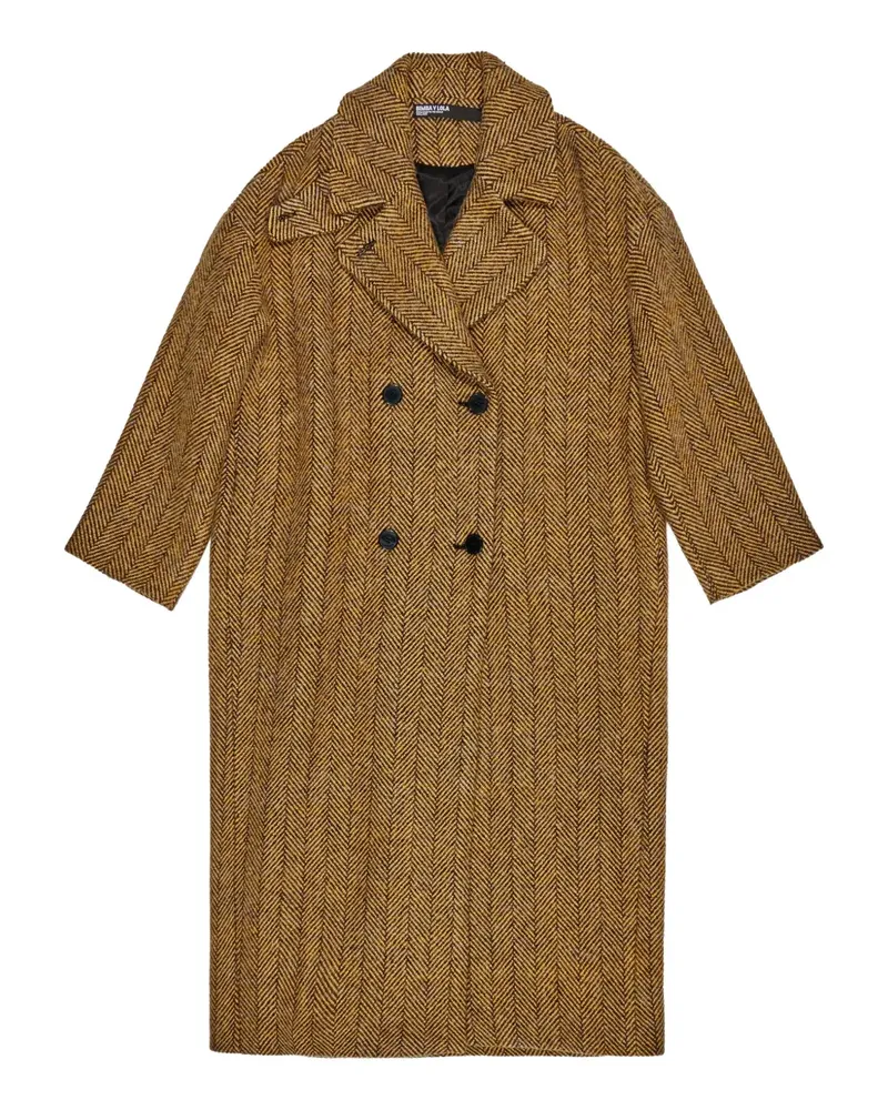 BIMBA Y LOLA Mantel mit Fischgrätenmuster - Gelb Gelb