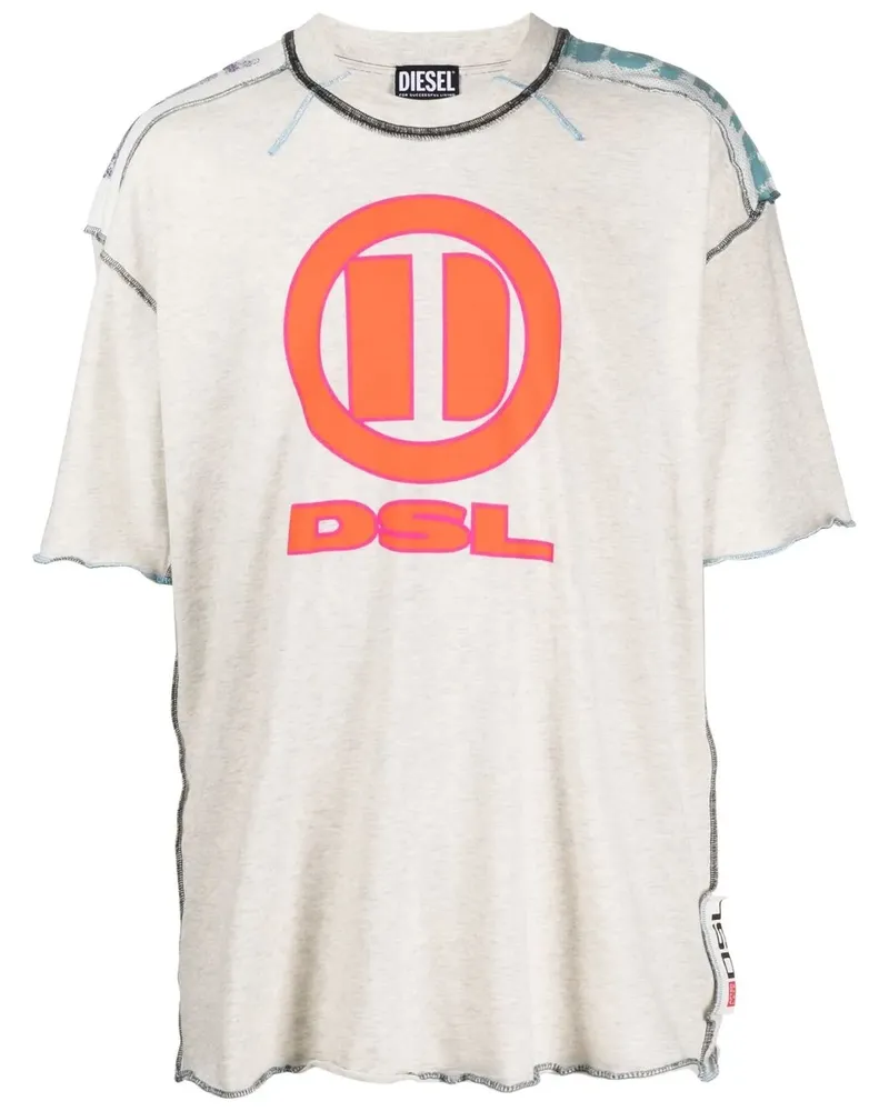 Diesel T-Shirt mit Logo-Print - Grau Grau