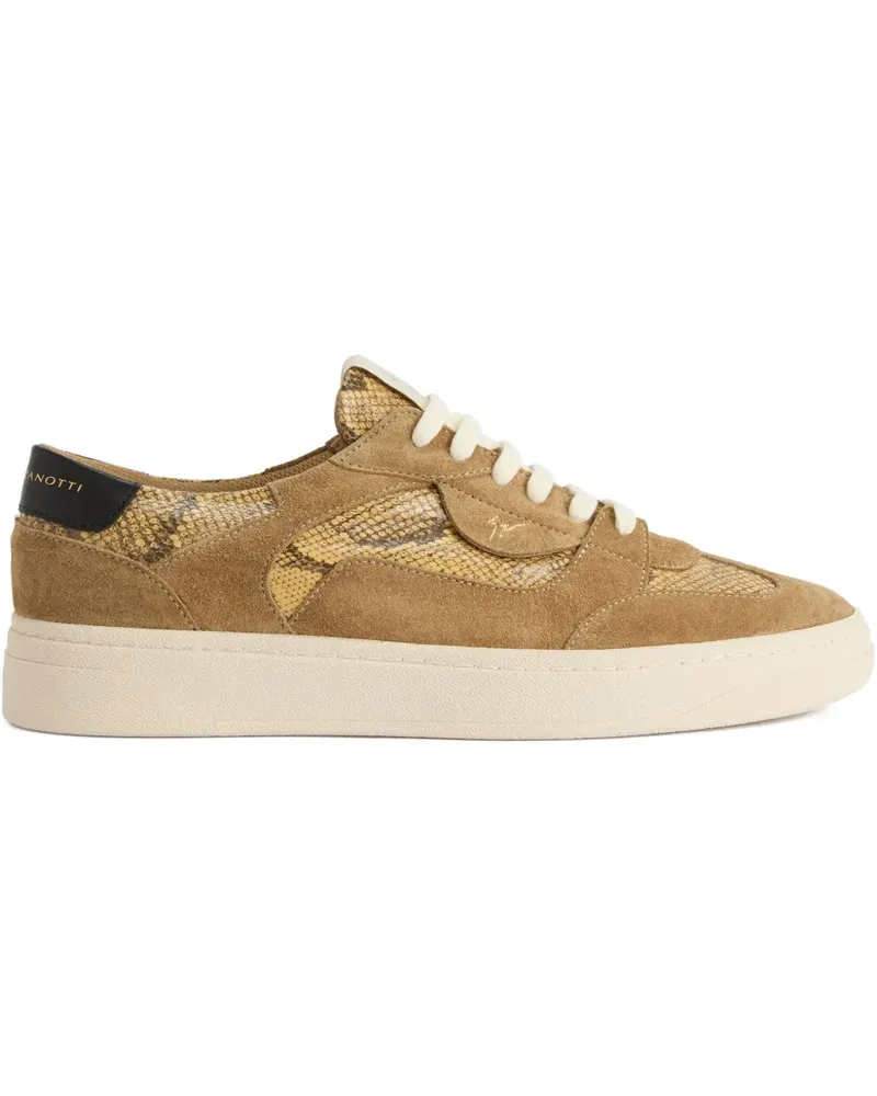 Giuseppe Zanotti reptile-print leather sneakers - Braun Braun