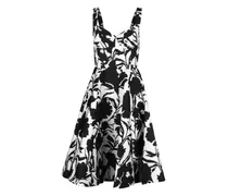 bustier floral-print dress - Schwarz