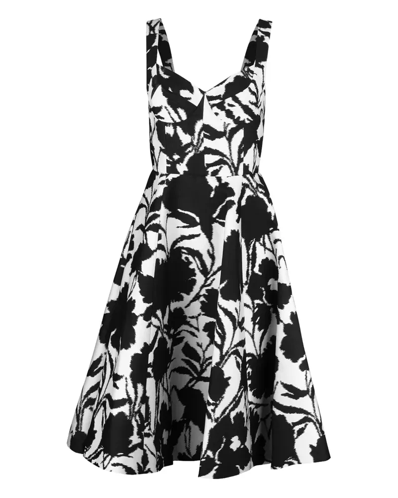 Michael Kors bustier floral-print dress - Schwarz Schwarz