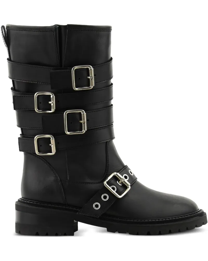 Paul Warmer Bikerstiefel mit Schnalle - Schwarz Schwarz
