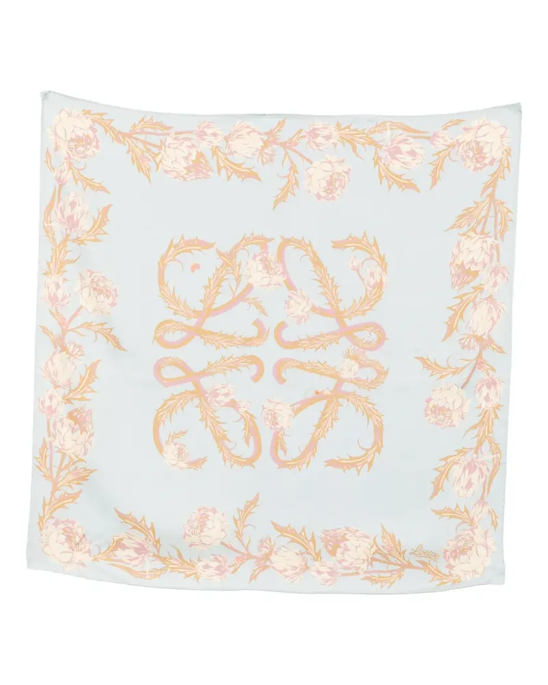 Loewe Anagram artichoke-flower scarf - Blau Blau