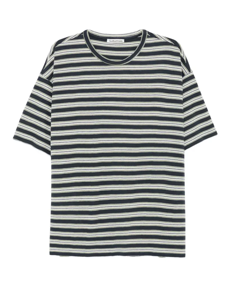YMC Gestreiftes T-Shirt - Grün Grün