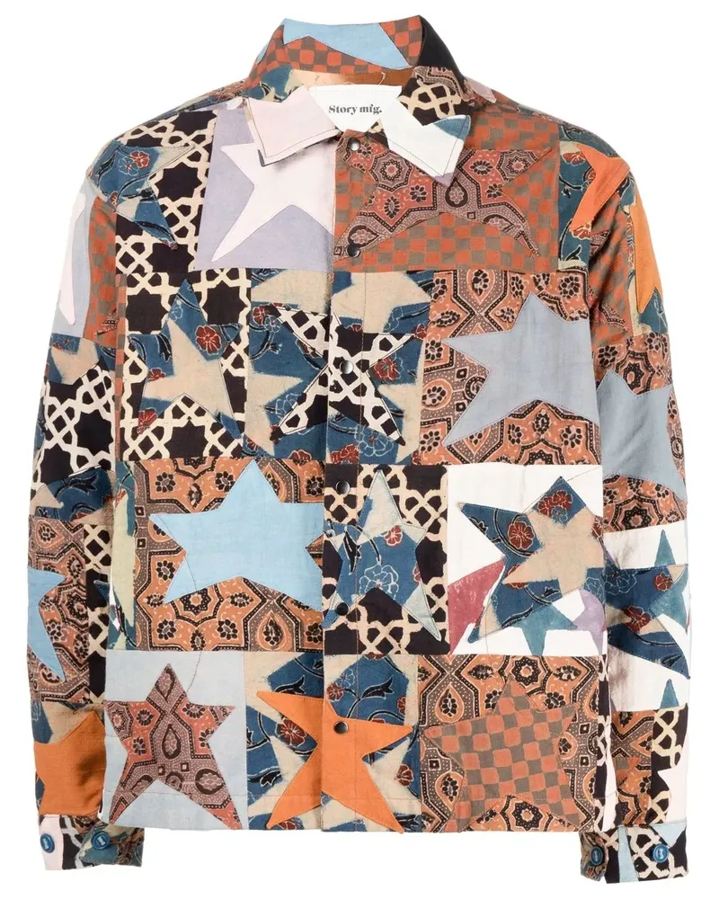 STORY mfg. Hemdjacke im Patchwork-Look - Mehrfarbig Mehrfarbig