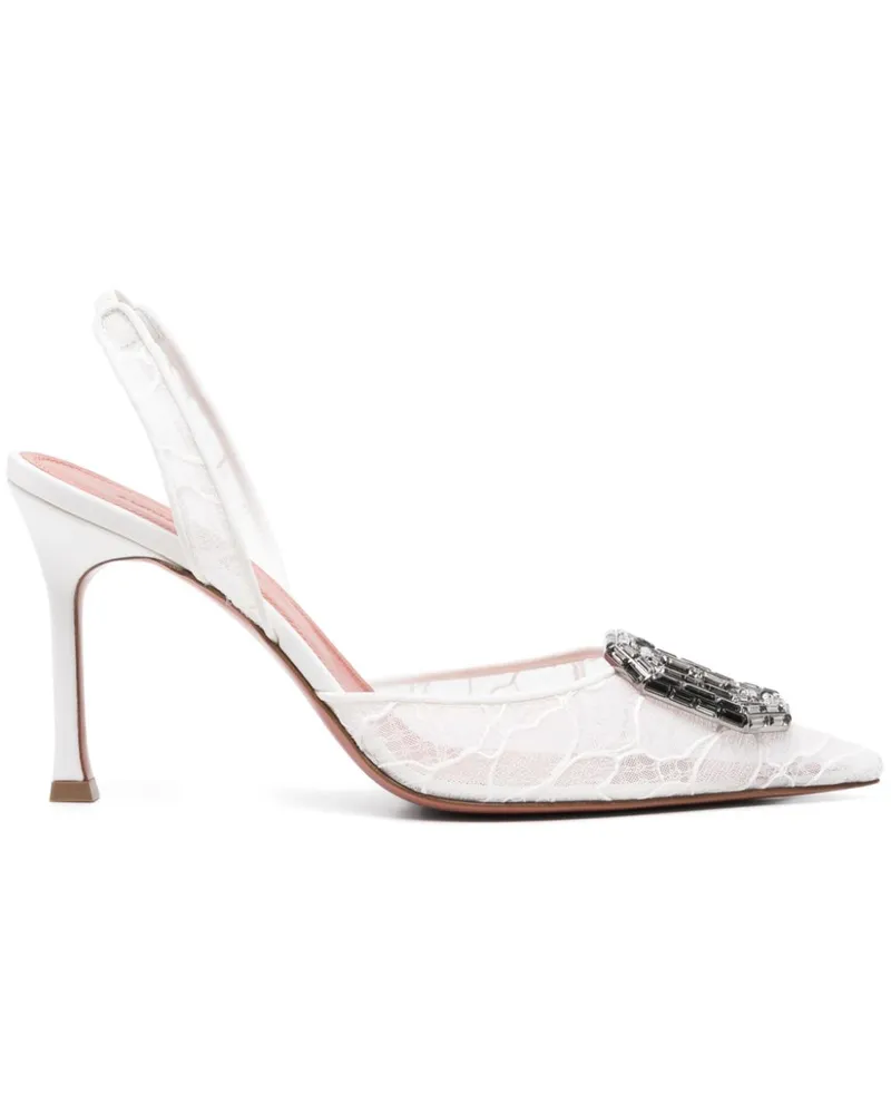 Amina Muaddi Camelia Slingback-Pumps 90mm - Weiß Weiß