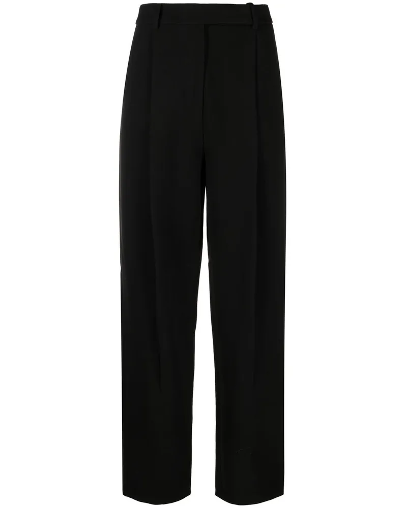 Self-Portrait Gerade Hose mit hohem Bund - Schwarz Schwarz