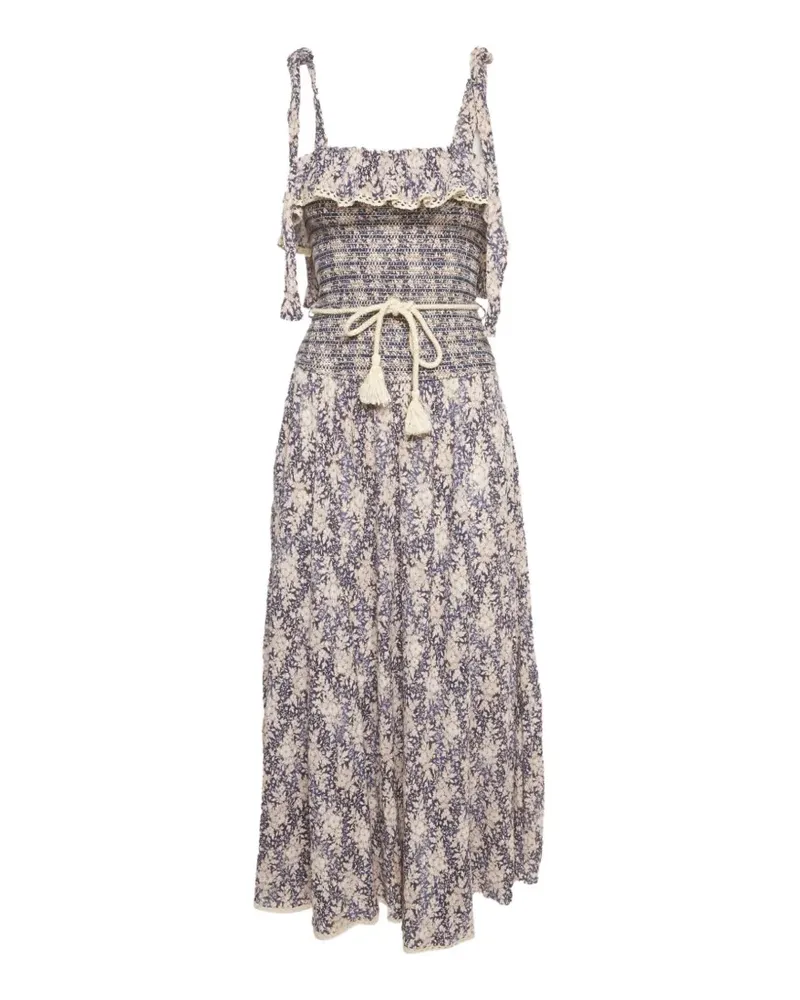 Zimmermann Gerafftes Vitali Midikleid - Blau Blau