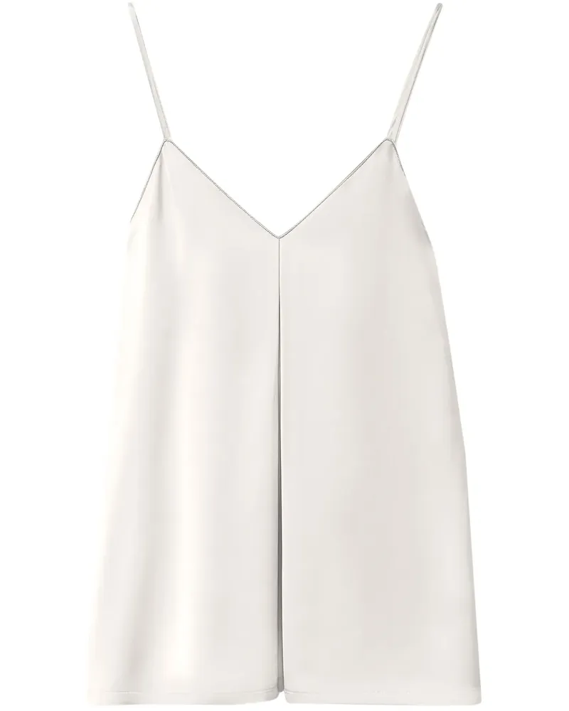 Fabiana Filippi Tanktop mit Kellerfalte - Weiß Weiß