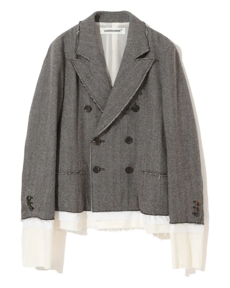 Undercover herringbone frayed blazer - Braun Braun