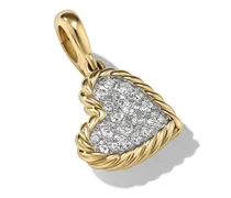 David Yurman 18kt Elements Heart Gelbgoldanhänger Silber
