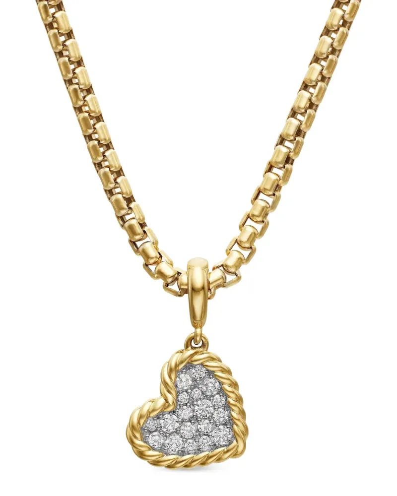 David Yurman 18kt DY Elements Gelbgoldanhänger mit Diamant 12,6mm - Silber Silber