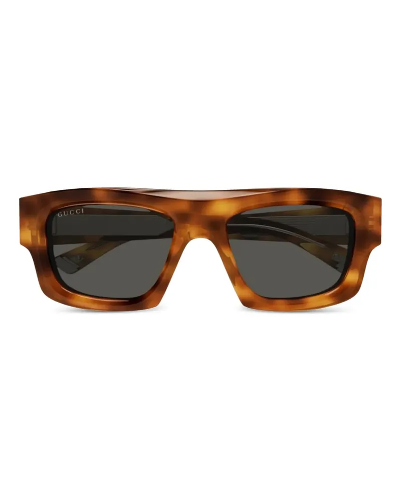 Gucci Sonnenbrille mit eckigem Gestell - Braun Braun