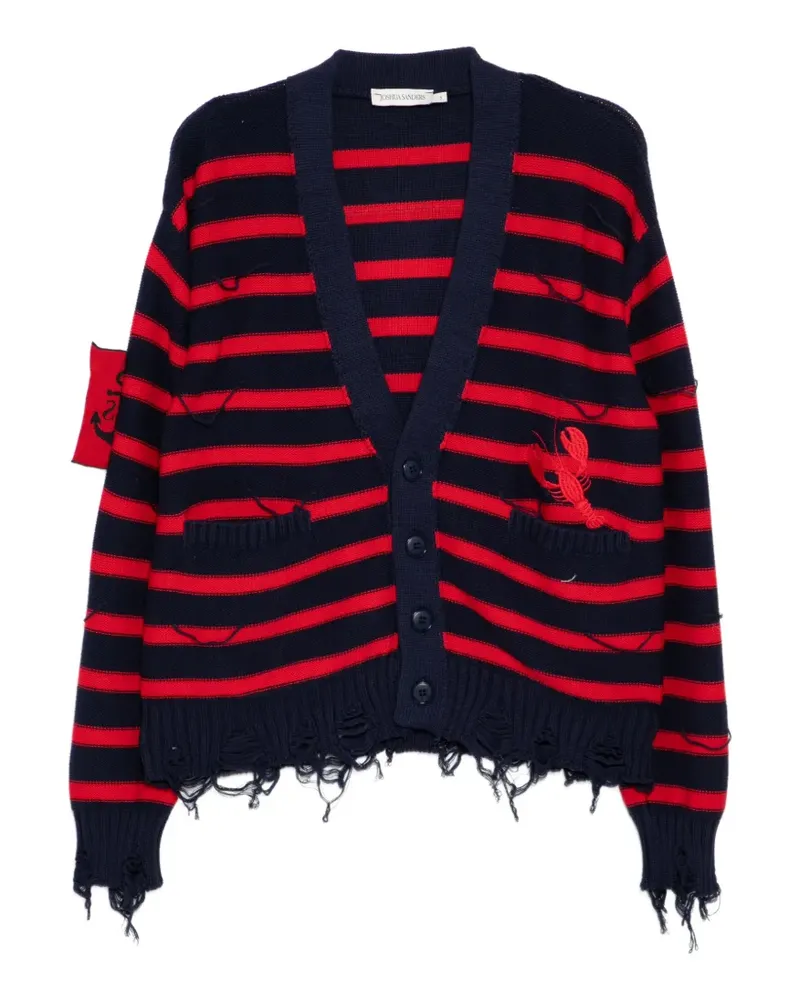 Joshua Sanders Gestreifter Cardigan mit Hummer - Blau Blau