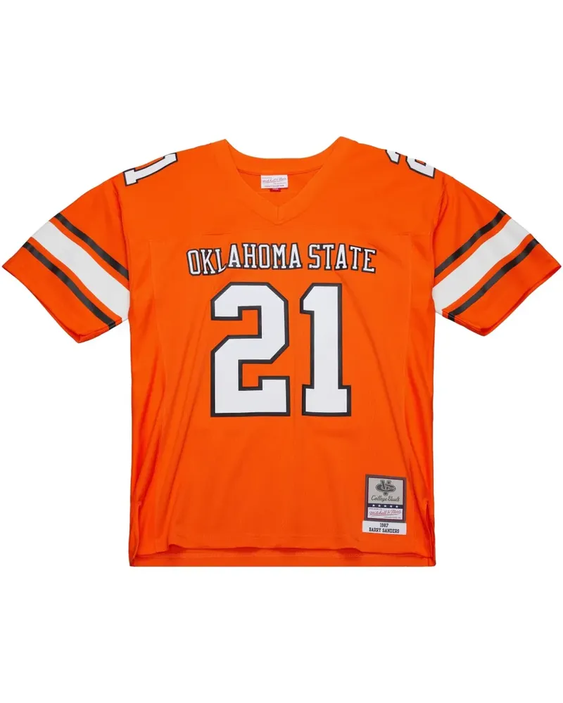 Mitchell & Ness NCAA Dark "Oklahoma State Cowboys 1987 Barry Sanders" Trikot - Orange Orange