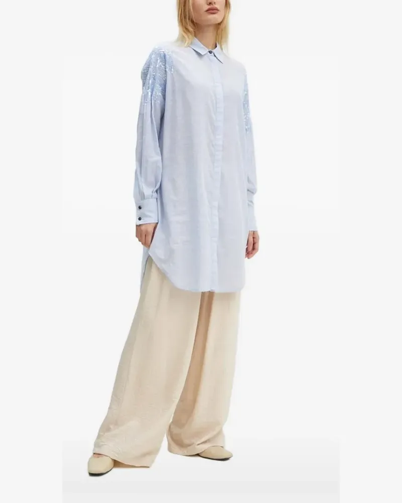 BRUUNS BAZAAR Hemdkleid mit Pailletten - Blau Blau