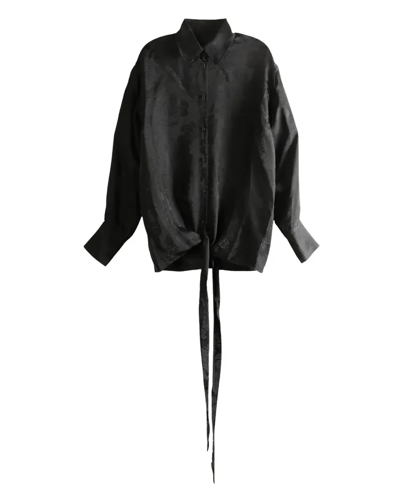 Uma Wang Jacquard-Hemd - Schwarz Schwarz