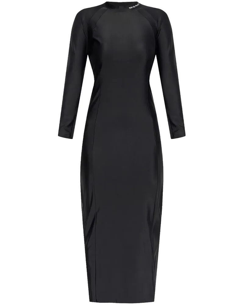 Alexander Wang Midikleid mit Logo-Print - Schwarz Schwarz