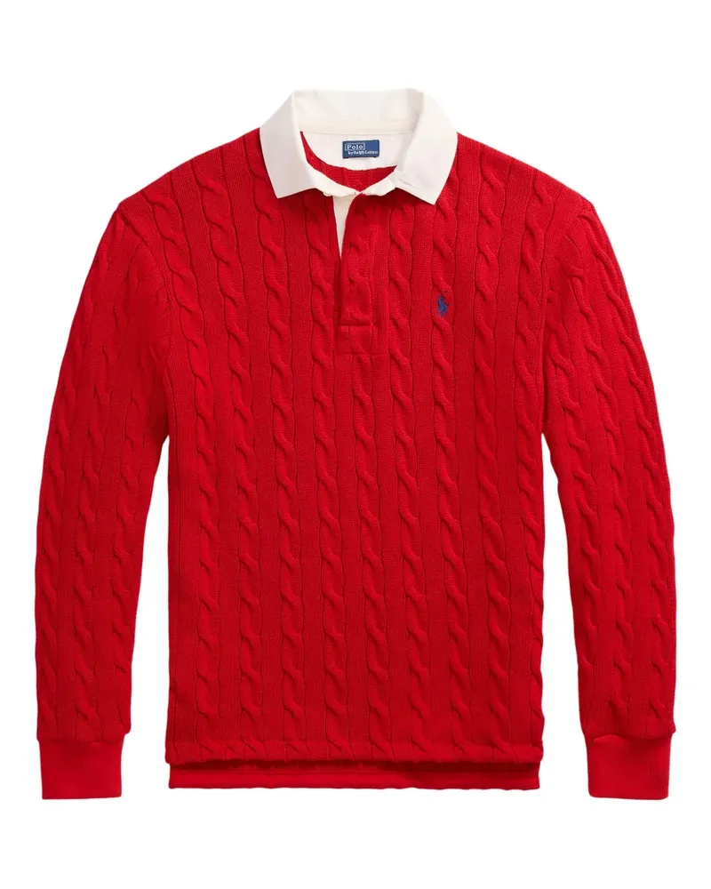 Ralph Lauren Polo-Pullover mit Zopfmuster - Rot Rot