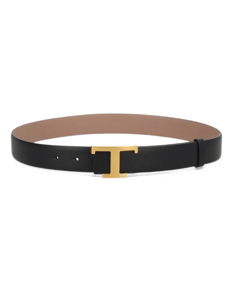 TOD'S T Timeless reversible belt in leather - Schwarz Schwarz