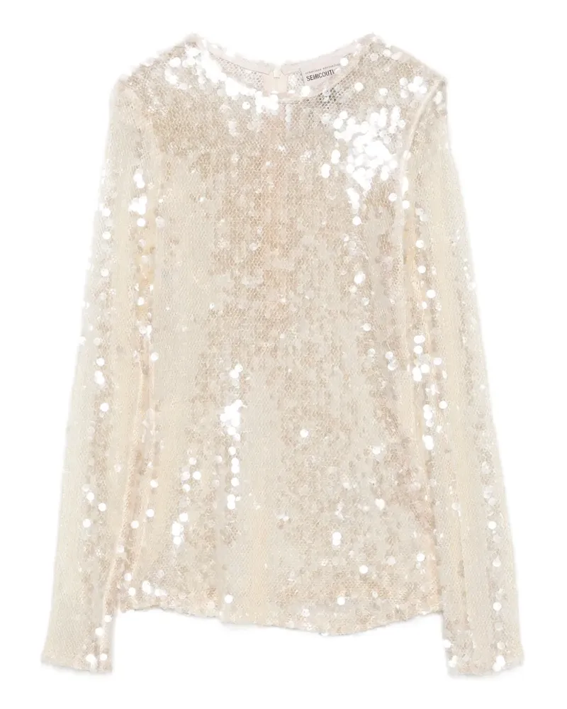 Semicouture Exaltacion Oberteil mit Pailletten - Nude Nude