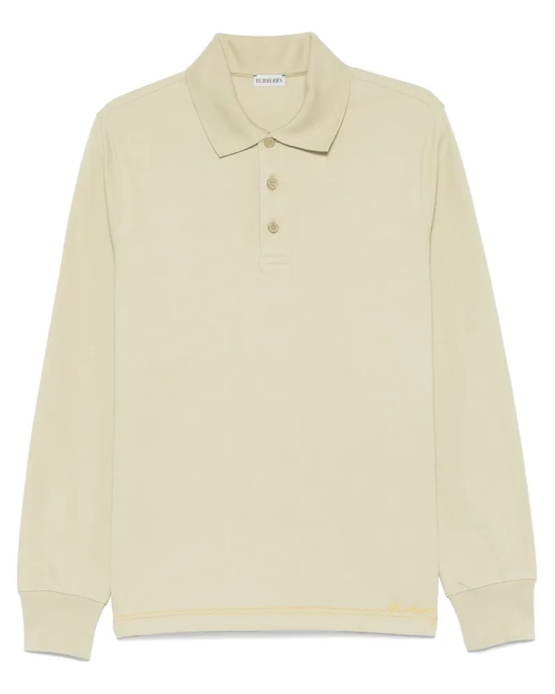Burberry Poloshirt mit Logo-Stickerei - Grün Grün