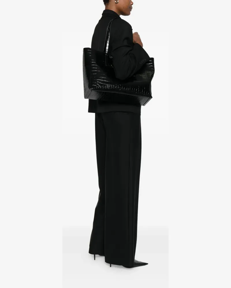 Just Cavalli Handtasche mit Kroko-Effekt - Schwarz Schwarz