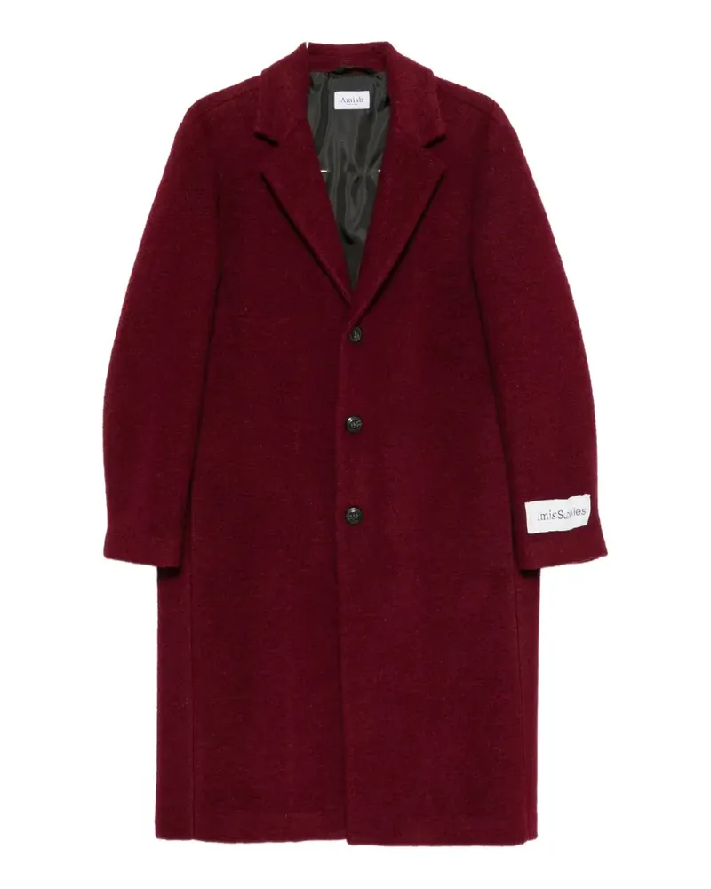 Amish single-breasted logo-patch coat - Rot Rot
