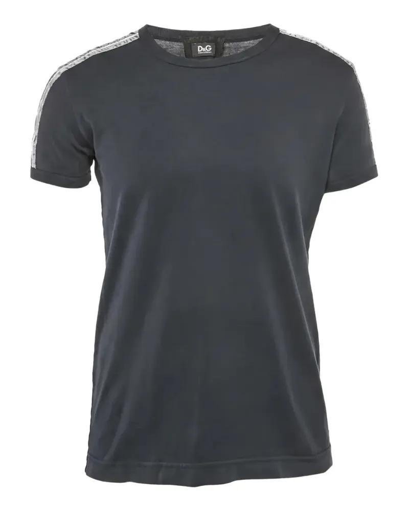 Dolce & Gabbana striped-band trim T-shirt - Blau Blau