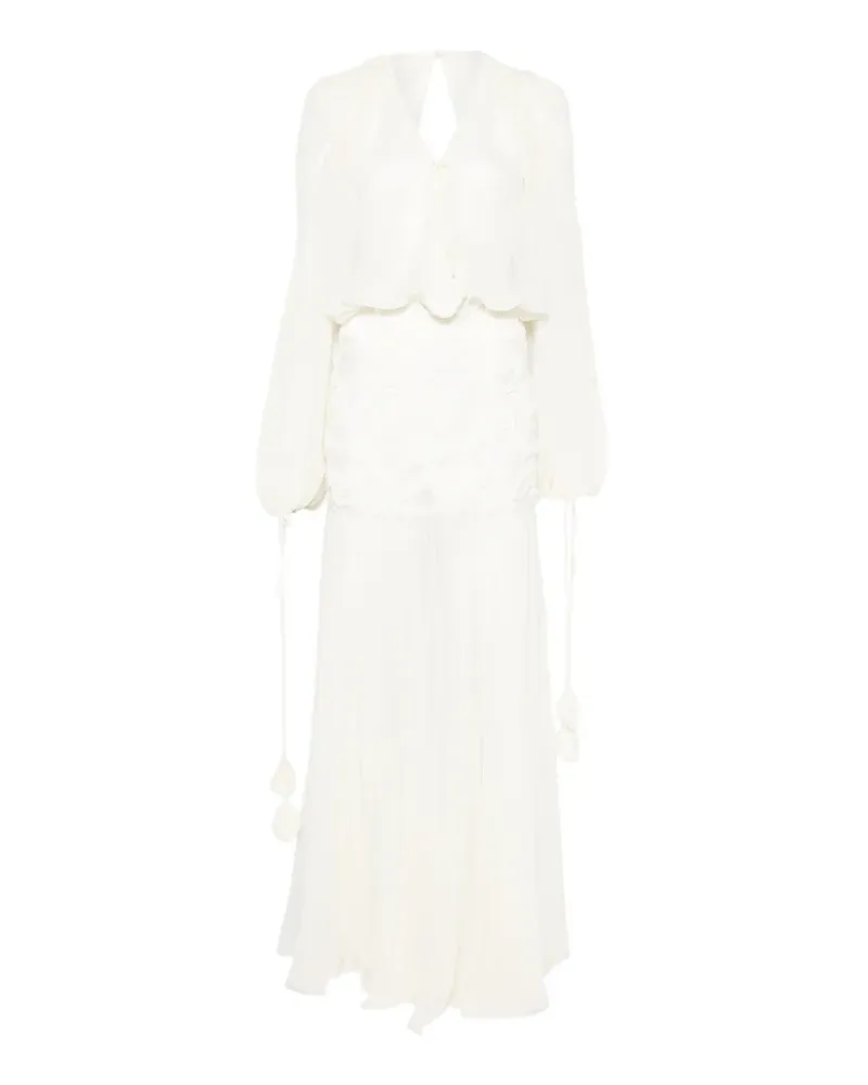 NISSA floral-appliqué maxi dress - Nude Nude