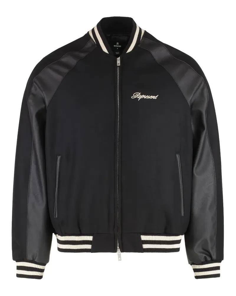 REPRESENT Bomberjacke mit Logo-Stickerei - Schwarz Schwarz
