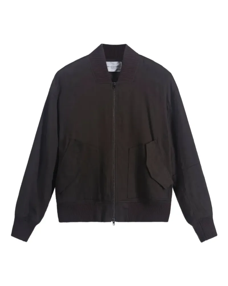 Roberto Collina zip-up bomber jacket - Braun Braun