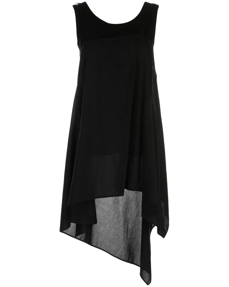 Yohji Yamamoto Top mit U-Ausschnitt - Schwarz Schwarz