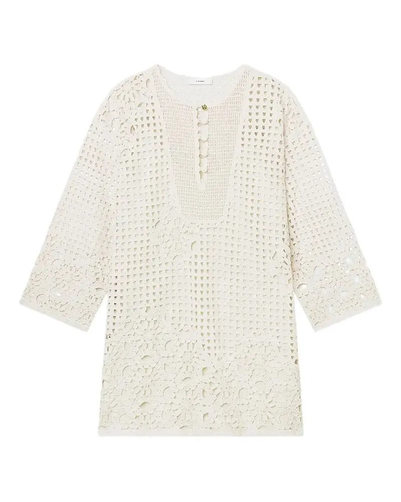 Frame Denim Postcard crochet-knit mini dress - Nude Nude