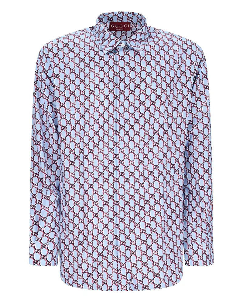 Gucci Hemd mit GG - Blau Blau