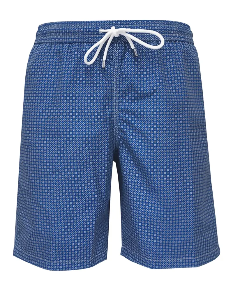 Fedeli geometric-print drawstring swim shorts - Blau Blau