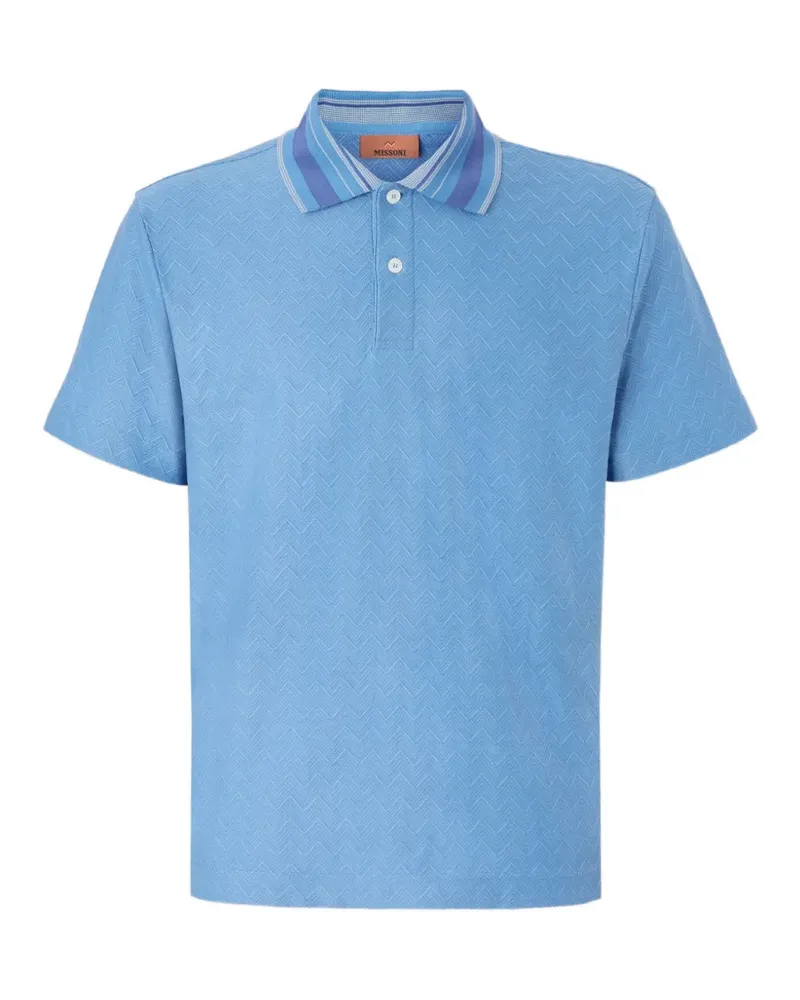 Missoni patterned collar polo shirt - Blau Blau