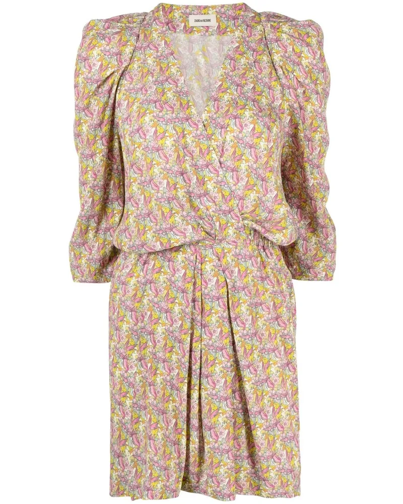 Zadig & Voltaire Minikleid mit Blumen-Print - Gelb Gelb