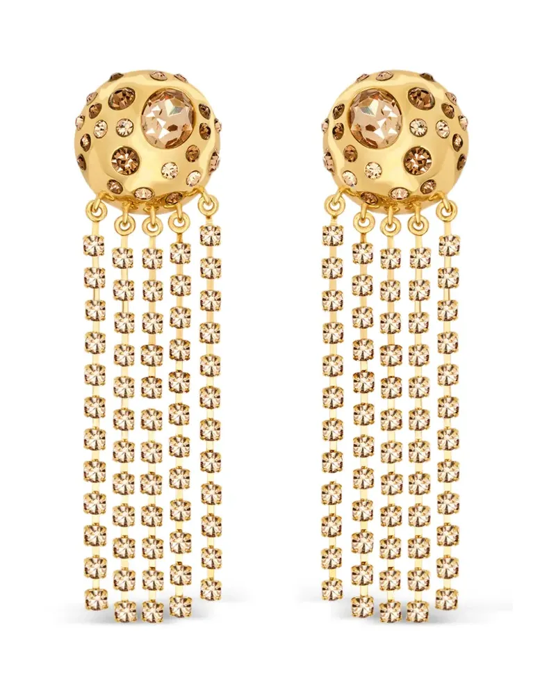 Oscar de la Renta crystal fringe chandelier earrings - Gold Gold