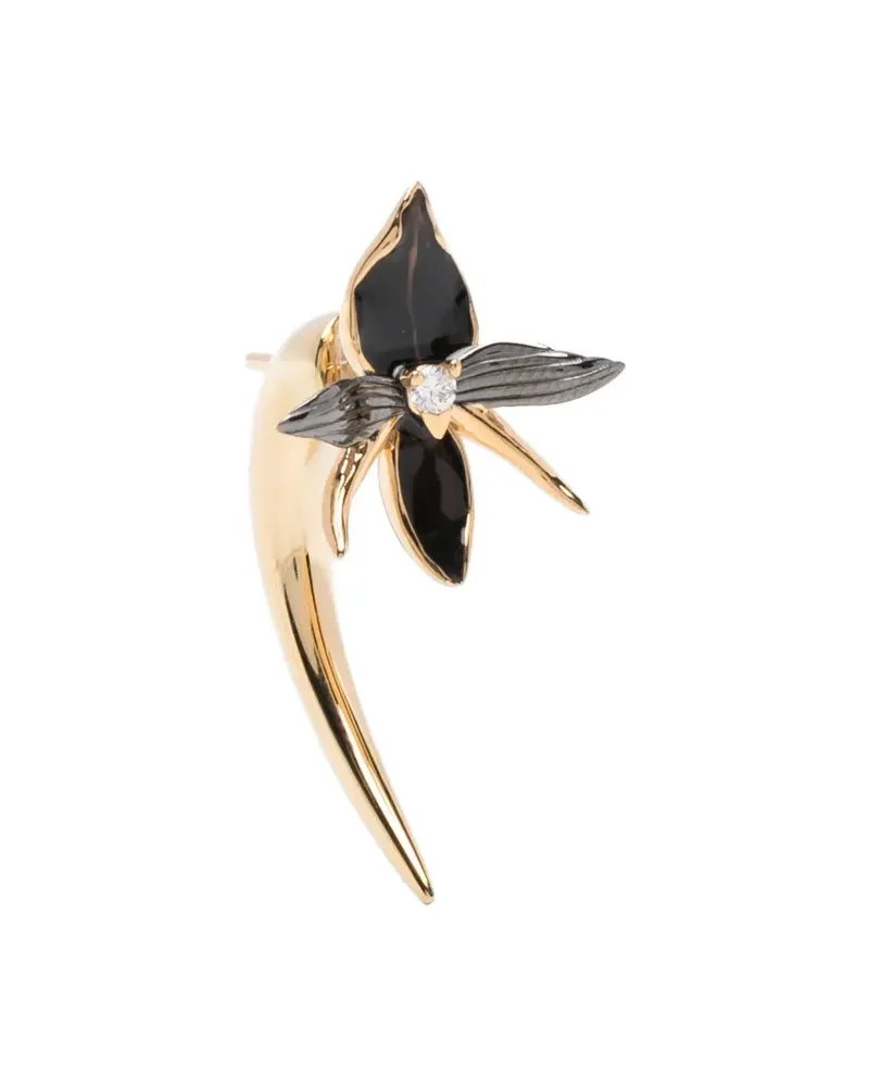 Shaun Leane black-orchid diamond earrings - Gold Gold