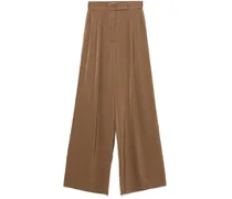 Satinhose mit Falten - Braun
