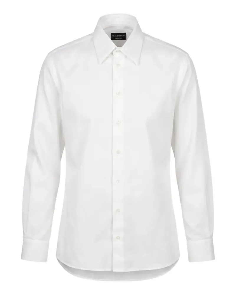 Giorgio Armani textured-finish long-sleeve shirt - Weiß Weiß