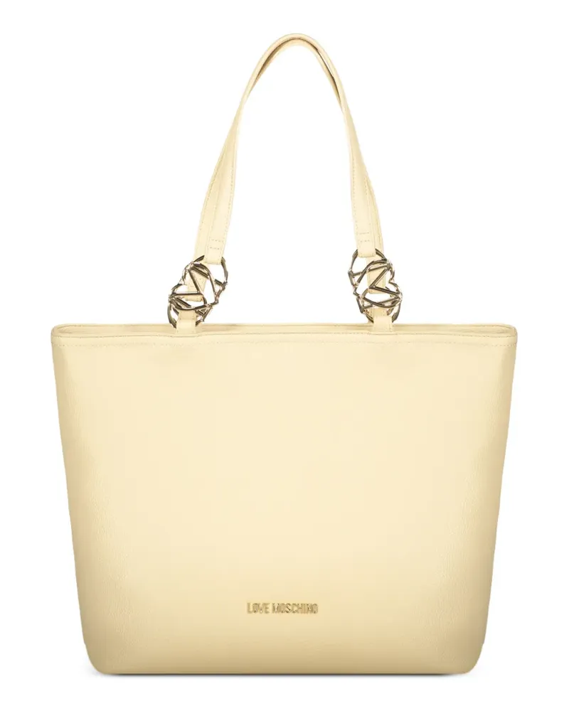Moschino logo-plaque tote bag - Nude Nude