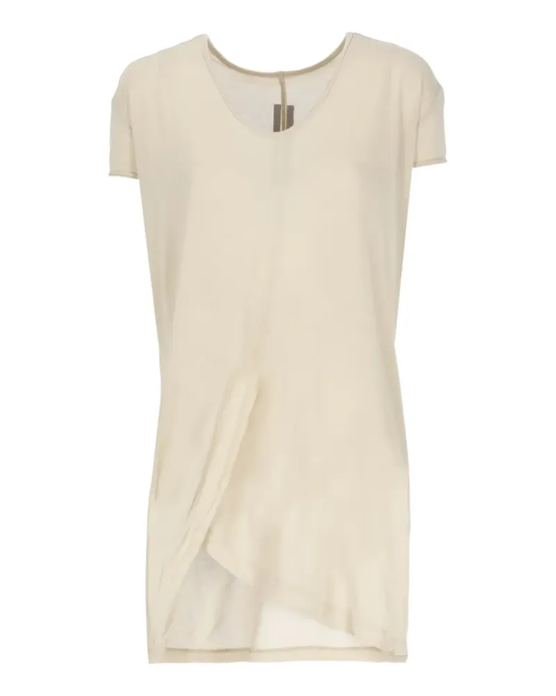 Rick Owens Temple Hiked T-Shirt mit V-Ausschnitt - Nude Nude