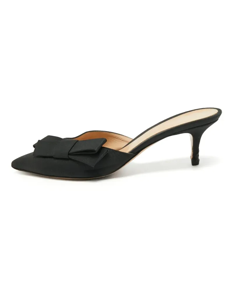 Gianvito Rossi Kyoto Mules mit Schleife - Schwarz Schwarz