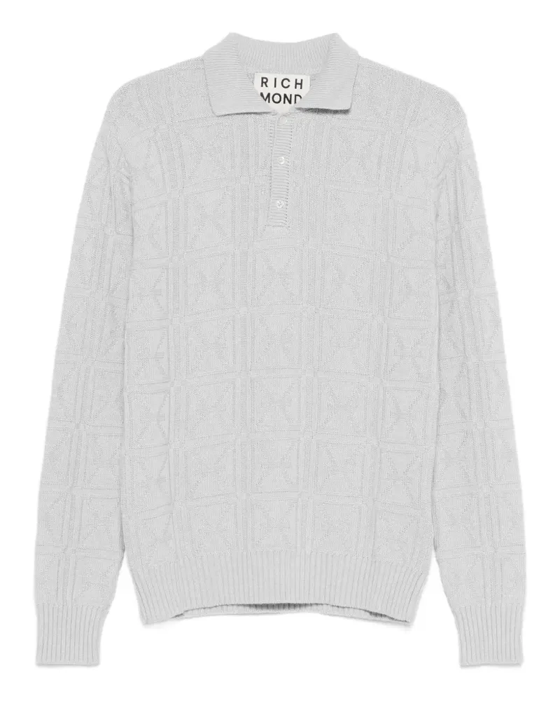 John Richmond patterned polo shirt - Grau Grau